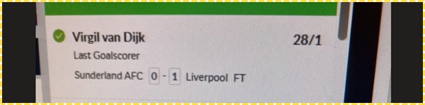 Across the Leagues Member John's Winning Bet Slip