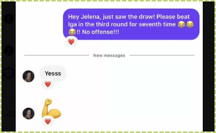 Message to Jelena Ostapenko