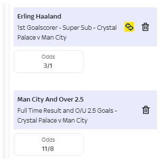 Crystal Palace v Man City - Erling Haaland First Scorer